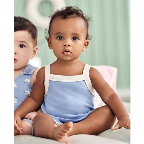 Baby Sleeveless Ribbed Shortie Romper | Hanna Andersson