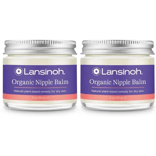 Lansinoh Organic Nipple Balm, Breastfeeding Essentials, 2 Pack, 4 Ounces Total