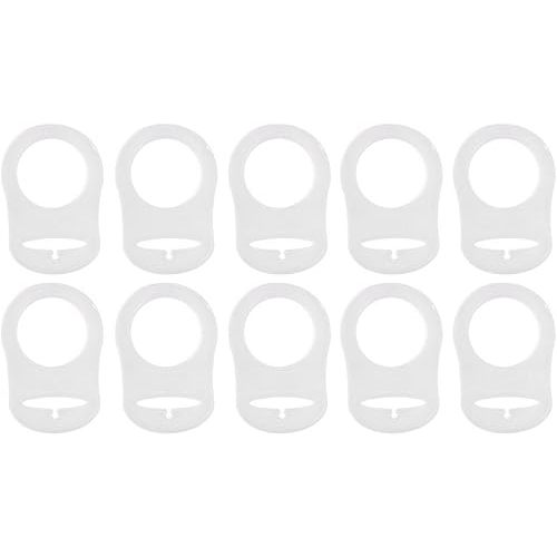 FENICAL 10 Pieces Pacifier Silicone Adapter Rings Baby Holder and Clip MAM-Compatible (Soft &Transparent)