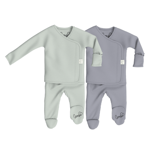 Baby Bundle Footie - Avocado & Fog Twin Pack | Bonsie