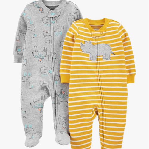 0-3m Simple Joys by Carter's Baby Boys' 2-Pack Cotton Sleep and Play