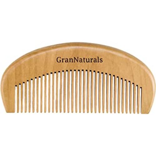 GranNaturals Wooden Comb for Detangling & Styling Wet or Dry Curly, Thin, Thick, Wavy, or Straight Hair - Small Pocket Sized Fine Tooth Natural Wood Comb for Women
