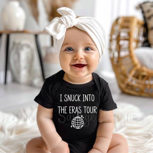 I snuck into the Eras tour Onesie®, Baby Shower gift, Gender neutral gifts, Baby girl or boy infant bodysuits