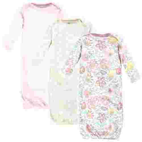 Touched by Nature Unisex Baby Organic Cotton Gowns, Traditional Floral, Preemie-Newborn