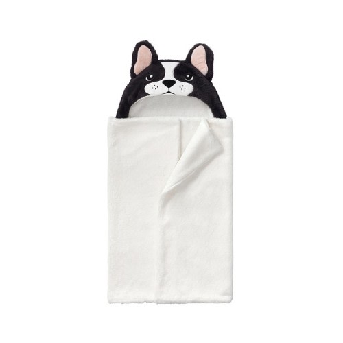 Pippa Frenchie Faux Fur Baby Hooded Towel