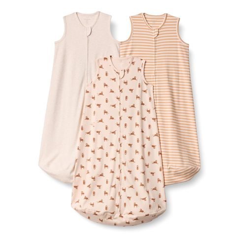 Amazon Essentials Unisex Babies' Cotton Sleep Sack, Wearable Blanket, 0.5 TOG, Pack of 3