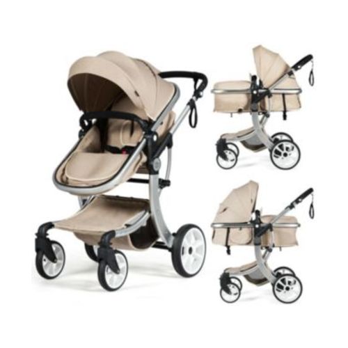 Folding Aluminum Infant Reversible Stroller with Diaper Bag