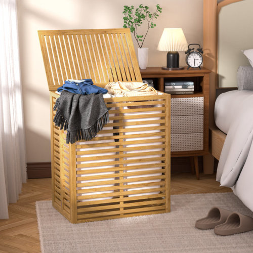 Bay Isle Home™ Donnell Bamboo Laundry Hamper Basket & Reviews | Wayfair