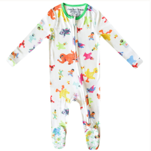 Zip-Up Footie Pajama - Sesame Friends