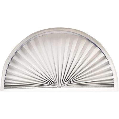Redi Shade No Tools Original Arch Light Blocking Pleated Fabric Shade White, 72 in x 36 in