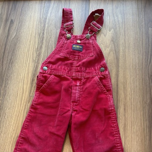 Vintage OshKosh B'Gosh Vestbak Overalls 3T Red Cotton USA