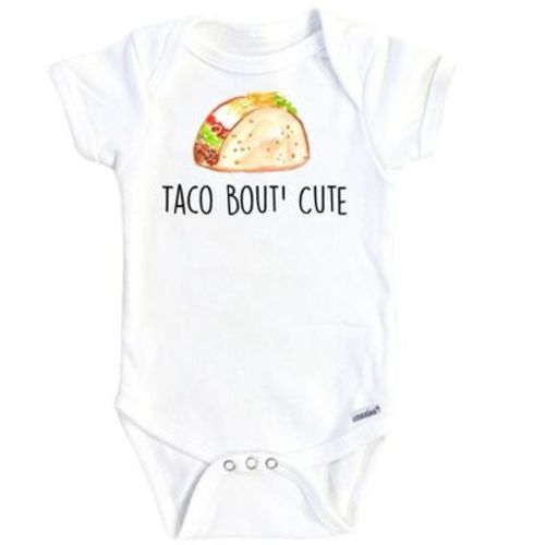 Taco Bout Cute Onesie® Baby Boy Girl Clothes Infant Bodysuit Funny Cute Newborn GS1 White 0-3M Onesie®