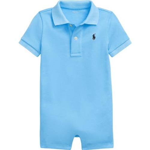 Solid Cotton Interlock Polo Romper
