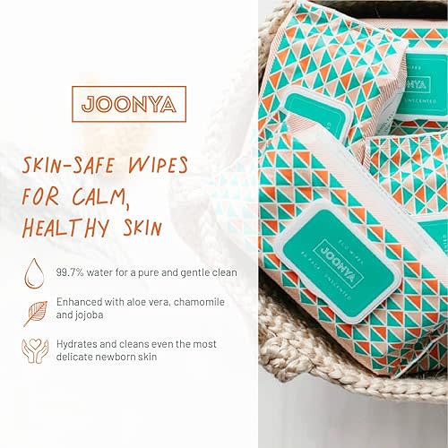 Joonya Baby Wipes - Non-Toxic, Earth-Friendly Baby Wipes for Calm, Healthy Skin - Fragrance Free - 3 Packs of 80 Diaper Wipes (240)