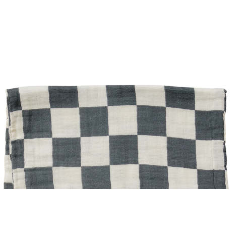 Charcoal Checkered Muslin Burp Cloth