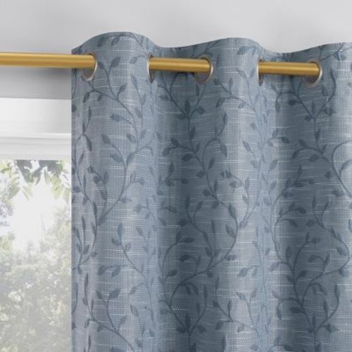 Sun Zero Brinlee Leaf Silhouette 100% Blackout Grommet Curtain Panel