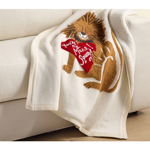 Rifle Paper Co. Valentine's Day Lion Heirloom Kid Throw Blanket