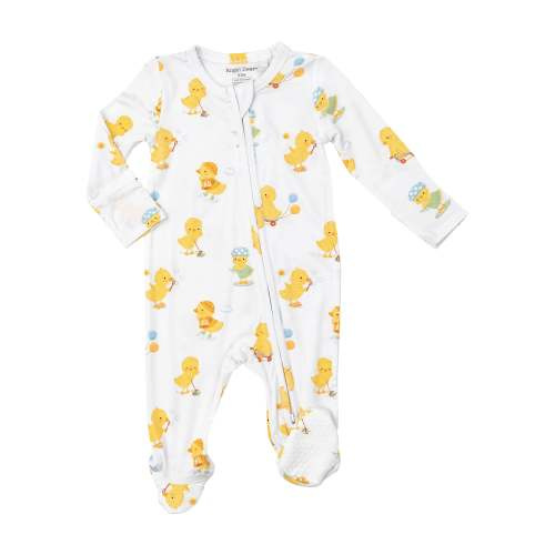 2 Way Zipper Footie - Vintage Ducklings (0-3 months)