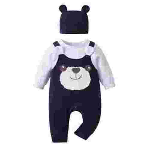Baby Boy Clothes Animal Style Long Sleeve Romper + Bear Hat Jumpsuits Outfits Black & White 9-12 Months