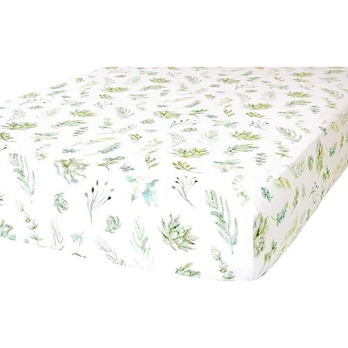 100% Cotton Fitted Crib Sheet - Premium Baby Bedding - Soft, Breathable & Durable - Succulents Print