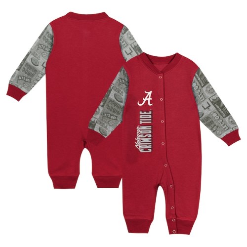 Alabama Crimson Tide Newborn & Infant Playbook Colorblock Long Sleeve Coveralls - Crimson