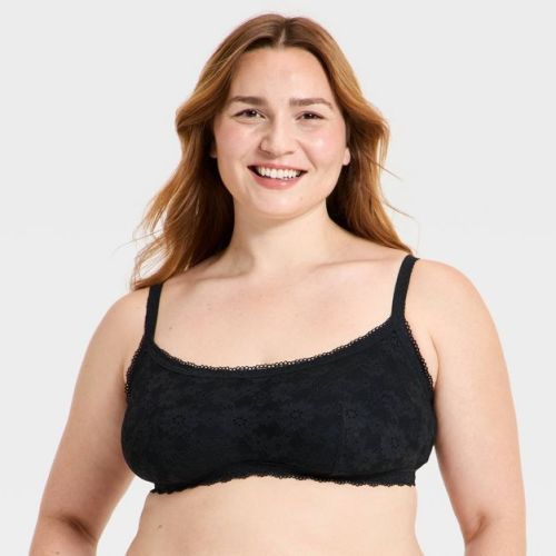 Women's Cloud Soft Lace Bralette - Auden™ Black L