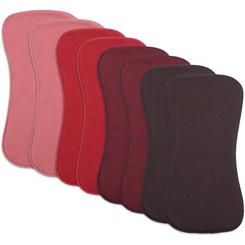 8 Pack Baby Burp Cloths, Unisex for Boys and Girls, Super Absorbent and Soft Towel,Solid Color (red)