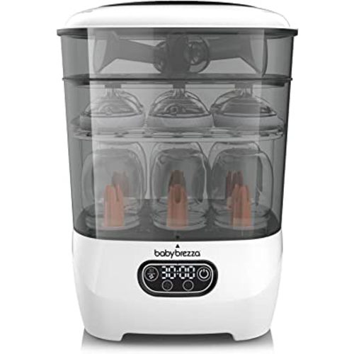 Baby Brezza Baby Bottle Sterilizer and Dryer Advanced – Electric Steam Sterilization Machine – Universal Sterilizing for All Bottles: Plastic + Glass + Pacifiers + Breast Pump Parts - HEPA Filtration