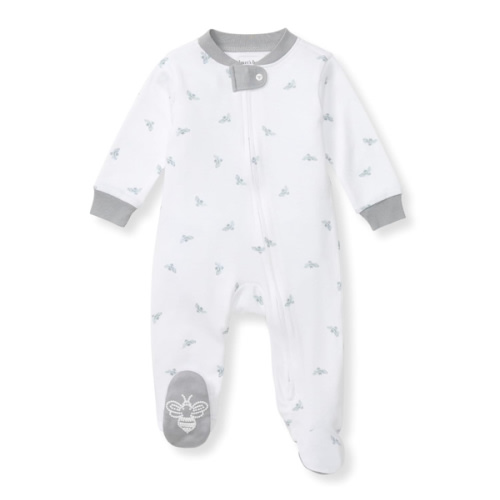 Burt's Bees Baby Baby Girls Pajamas, Zip Front Non-Slip Footed Sleeper Pjs, 100% Organic Cotton