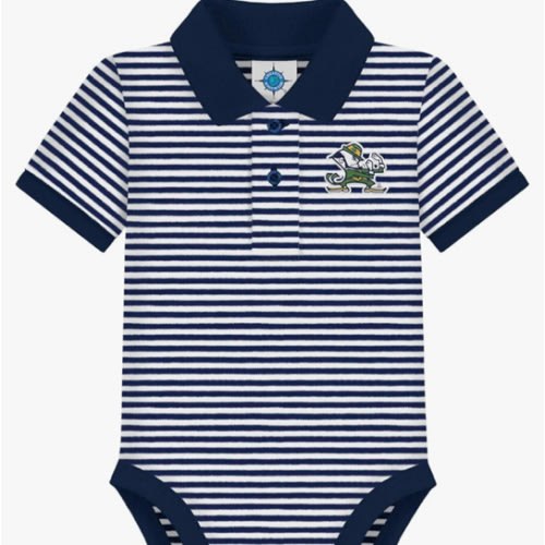 Creative Knitwear College Baby Striped Polo Bodysuit - Team Logo, Multiple Colors, for Boys & Girls (0-12 Months)