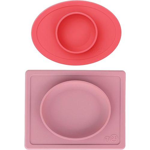 ezpz Tiny Plate + Tiny Bowl - baby essentials plate and bowl set