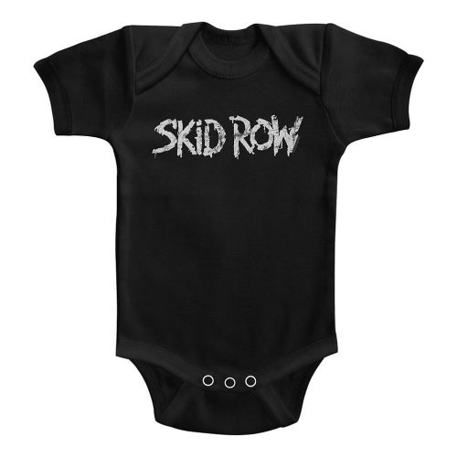 American Classics Skid Row Heavy Metal Band Whitish Logo Solid Infant Baby Romper Creeper Snapsuit