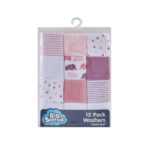 Big Softies Supersoft Spot Baby Washers for Girls 12 Piece Set, Pink12 count : Amazon.com.au: Baby