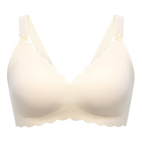 Momcozy Nursing Bras for Breastfeeding, Seamless Pregnancy Maternity Bra Wireless Classic Jelly Strip Support Nursing Bra