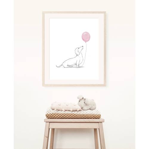 Dachshund - dog nursery decor, winnie dog art, dog wall art, dachshund print, puppy nursery print, kid room wall art, printable wall art