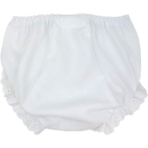 I.C. Collections Baby Girls White Double Seat Diaper Cover Bloomers - 3 Months