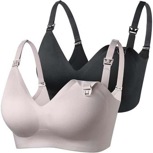 Momcozy Nursing Bras for Breastfeeding, Seamless Ultra Comfort Maternity Bra, Natural Shape, Pregnancy Sleep Bralette