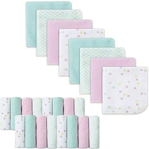 softan Baby Washcloths, 24Pack Baby Wash Cloths Extra Soft & Ultra Absorbent, Baby Towels and Washcloths Face Towel Unisex for Boys Girls Face & Body, Washclothes Gentle on Sensitive Skin, 9x9 Unicorn