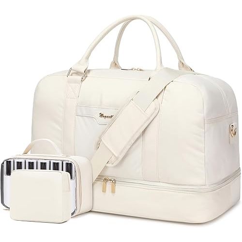Wogarl Weekender Bag for Women Men Large Overnight Bag Travel Duffel Bag with Shoe Compartment Toiletry Satchel Bag Carry On Bag Fit 21" Laptop