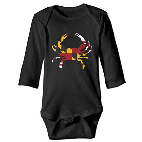 LittleHorn Maryland Full Flag Crab Baby Romper Jumpsuit Long Sleeve Bodysuit Infant Clothes