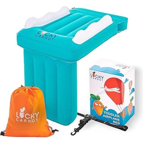 Toddler Airplane Bed - Inflatable Airplane Bed for Toddlers, Kids Plane Bed, Baby Seat Extender for Kids - Blow Up Toddler Air Mattress for Child Flight Sleep with Safety Belt