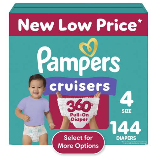 Pampers Cruisers 360 Diapers Size 4, 144 Count (Select for More Options)