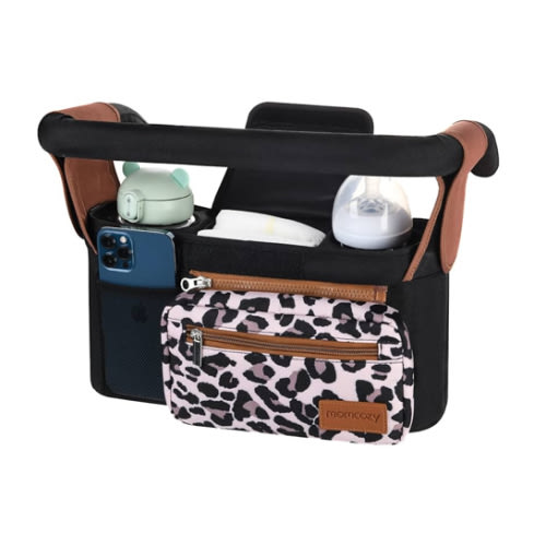 Momcozy Universal Stroller Organizer with Insulated Cup Holder Detachable Phone Bag & Shoulder Strap, Fits for Stroller like Uppababy, Baby Jogger, Britax, BOB, Umbrella and Pet Stroller