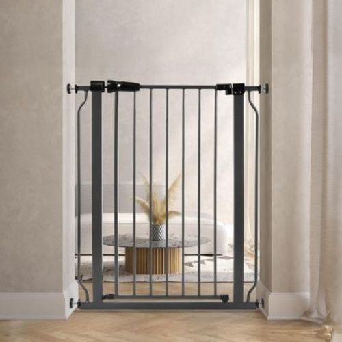 BalanceFrom Walk Thru Safety Gate for Baby and Pets, Doorways, Stairways, Hallways, Fits 29.1-33.8 Inch Openings, 36 Inch Height, Graphite