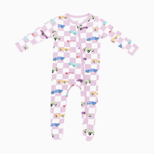 Printed Zipper Footie - Sparkles And Speed