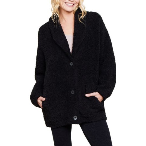 Cozy Chic® Shawl Collar Cardigan, X-Small, Black