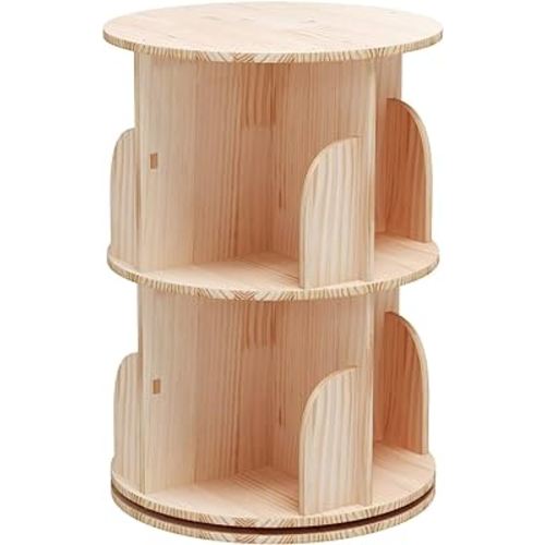 Bookshelf for Kids,2 Tier 360° Rotating Stackable Shelves Bookshelf Organizer, Standing Bookcase Storage Rack, Bookshelves for preschoolers' classrooms,Daycare,bedrooms,Nursery,playrooms.