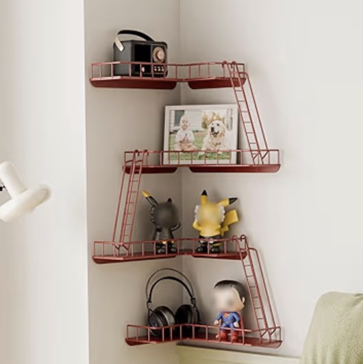 Amazon.com: WOPITMER Fire Escape Wall Shelf - Modern City Style 4-Tier Corner Wall Shelves, Easy to Install Metal Ladder Shelf for Figures, New York Decorative Shelves for Bathroom, Living Room & Home Decor, Red