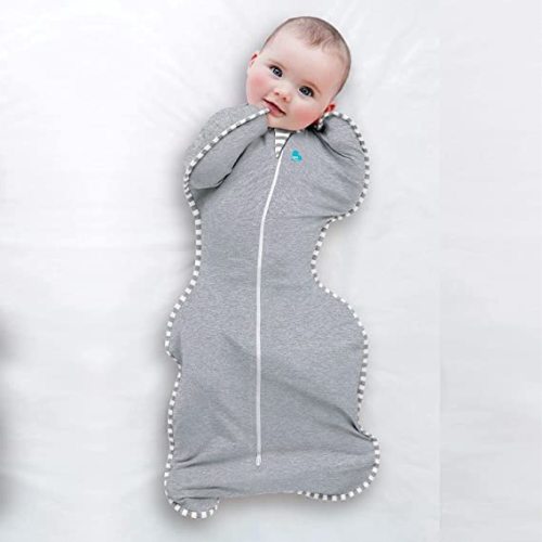 Love to Dream Swaddle UP Self-Soothing Sleep Sack 8-13 lbs, Dramatically Better Sleep, Snug Fit Calms Startle Reflex, 1.0 TOG, Gray, Small - Small (8-13 lbs.)