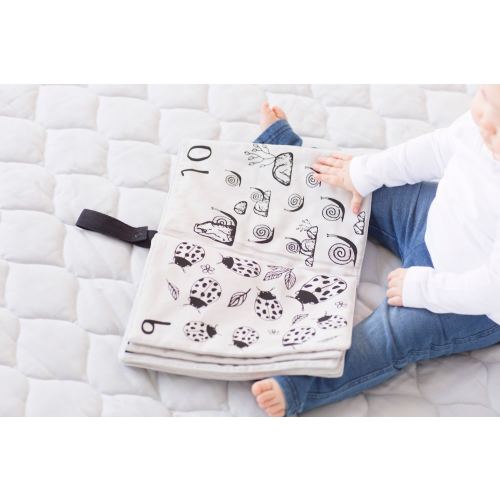 Organic Animal Counting Quiet Book - Fabric Soft Baby Book - Machine Washable - GOTS Organic - Gender Neutral - Unisex - Baby Gift - Natural